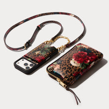 Load image into Gallery viewer, Ceci Dark Floral Cheetah Valentina Duet Pouch Set