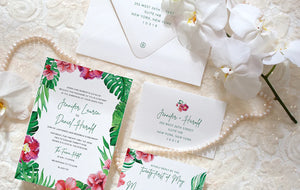 Hibiscus Palm Reply Card Envelope