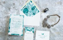 Load image into Gallery viewer, Turquoise Palm Court Reply Card