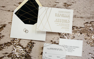 Diamond Faceted Edge Invitation