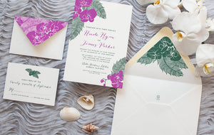 Orchid Palms Blooms Invitation Envelope