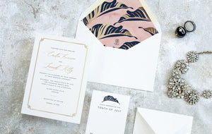 Modern Palm Leaf Save the Date