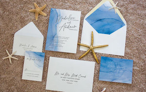 Seaside Breeze Invitation Envelope Liner