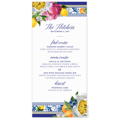 Fiorella Garden Menu