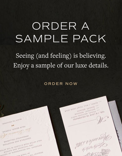 Order a sample pack. Seeing (and feeling) is believing. Enjoy a sample of our luxe details. Order now