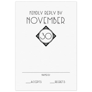 Gatsby Monogram Reply Card