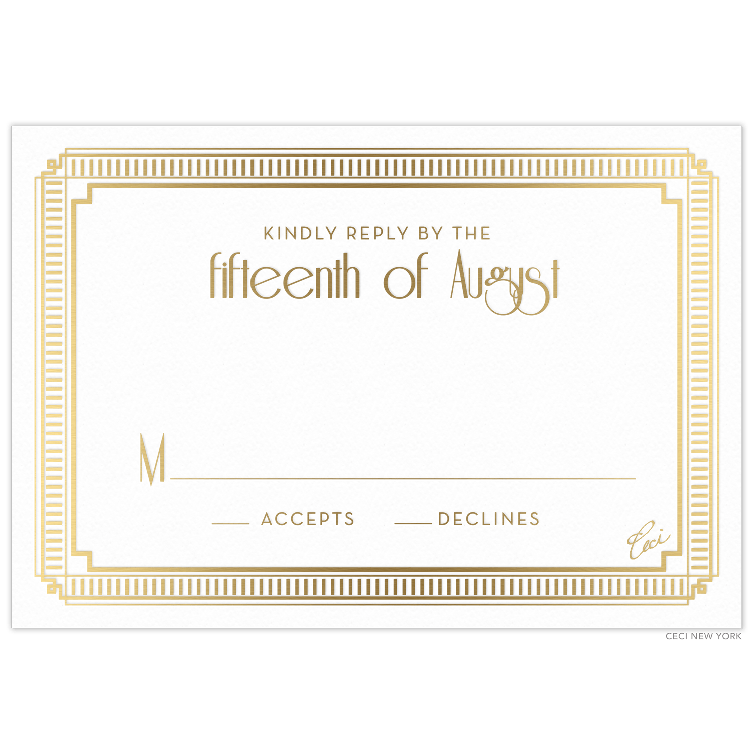 Reply. Name Frame Ombre Rain Frame Reply Card – Ceci New York