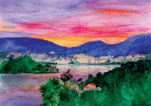 Golden Hour at Lake Como by Ceci New York