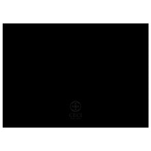 Load image into Gallery viewer, Black blank back of a save the date with a gray Ceci New York circle logo at the bottom.