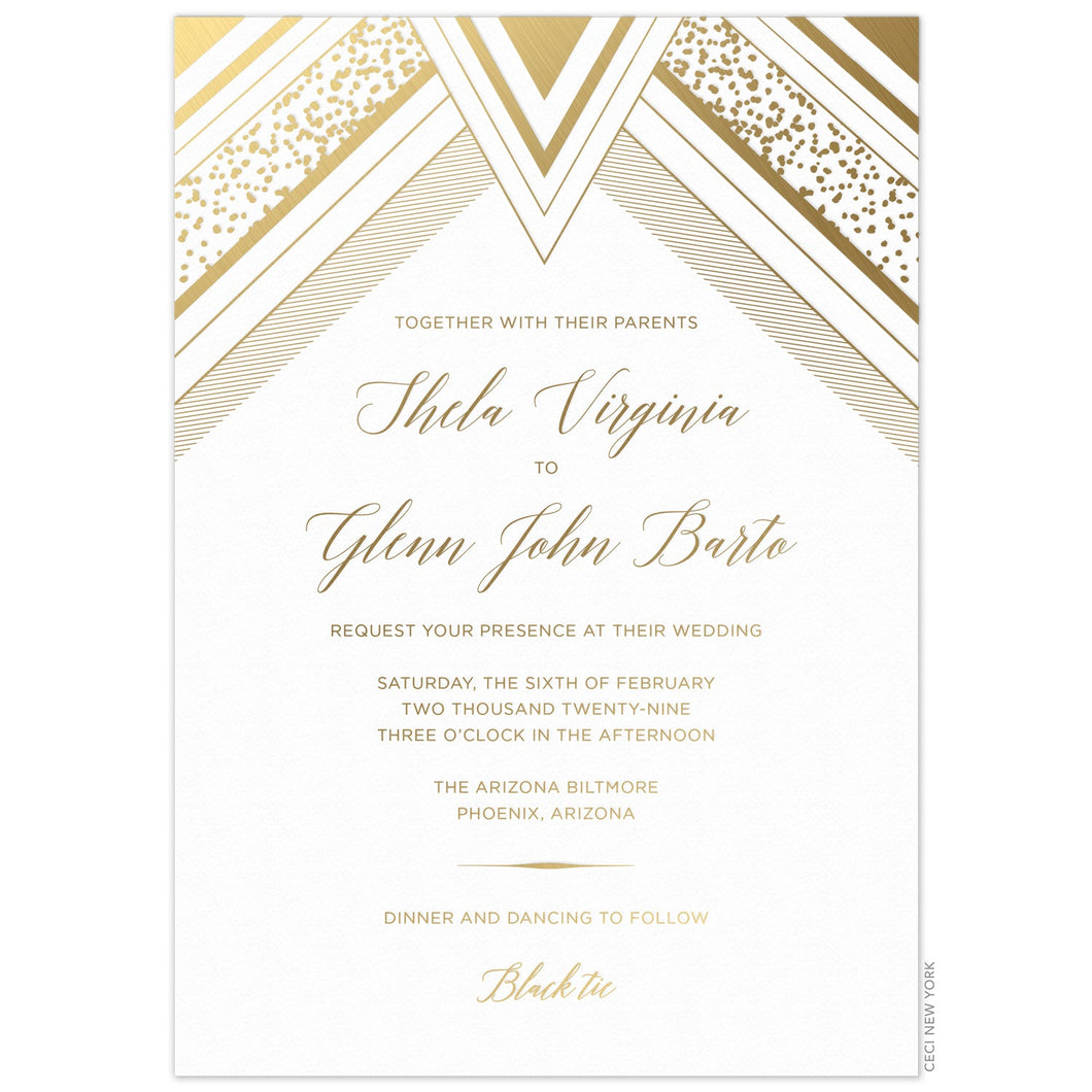 Modern Black and White Stripes Wedding Blank Party Invitations with Envelopes, 20-Pack