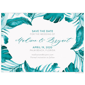 Turquoise Palm Court Border Save the Date