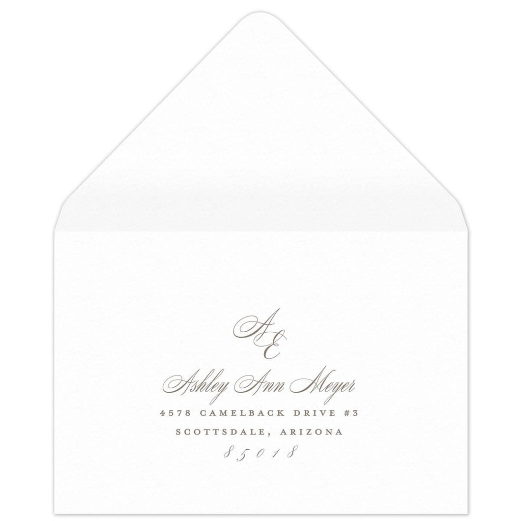 Ariana Monogram Reply Card Envelope