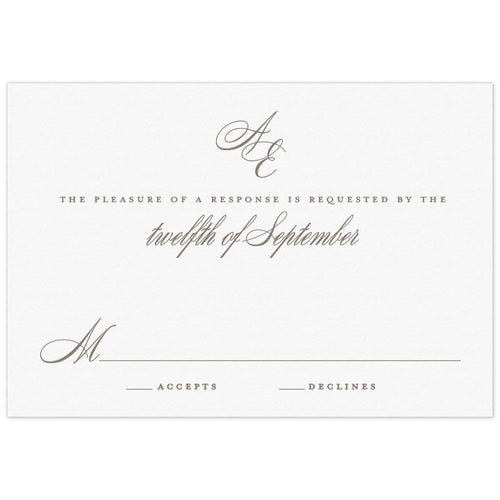 Ariana Monogram Reply Card
