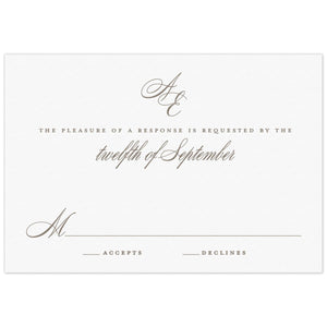 Ariana Monogram Reply Card