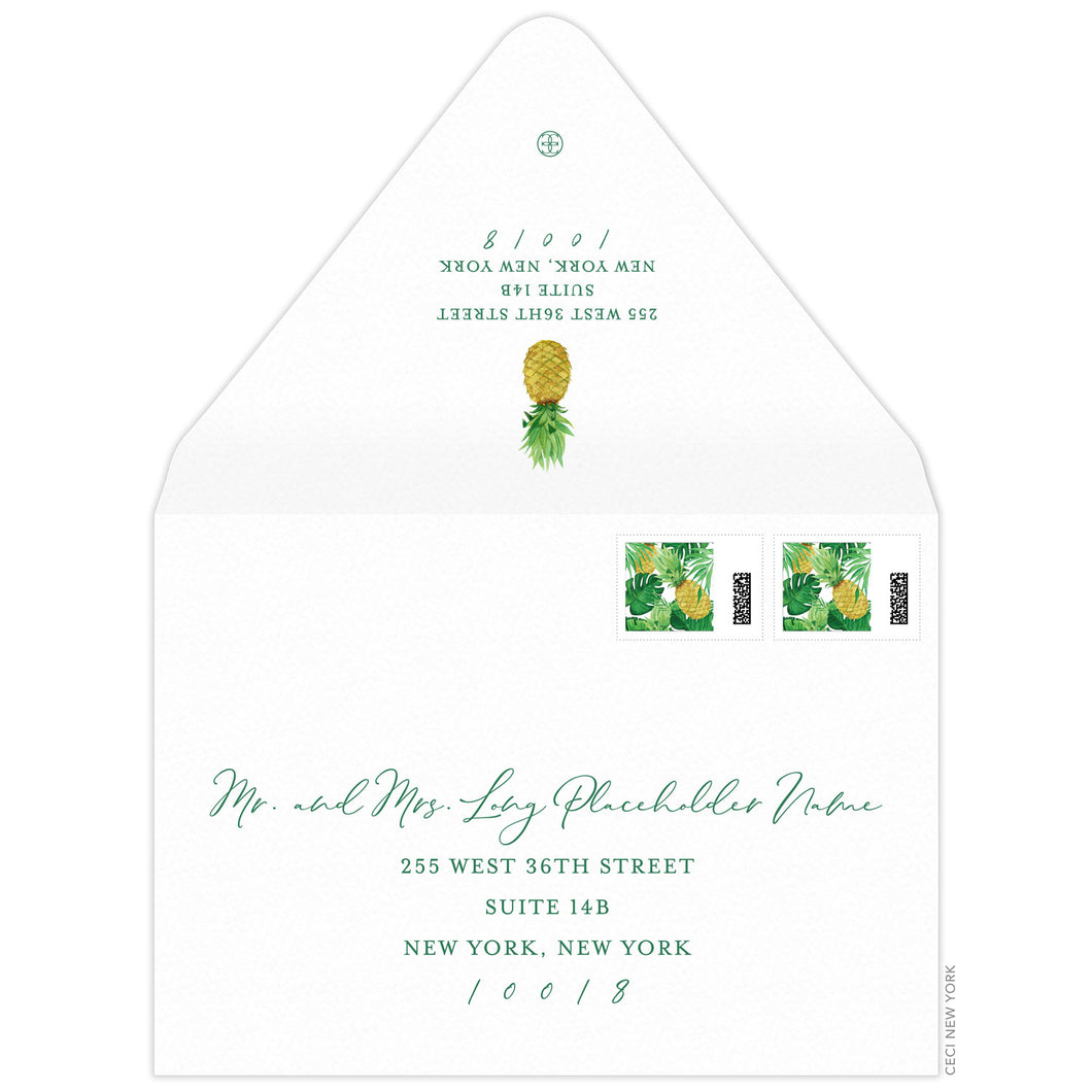 Golden Pineapple Invitation Envelope