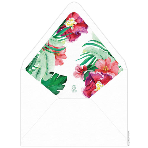 Hibiscus Palm Breeze Invitation Liner