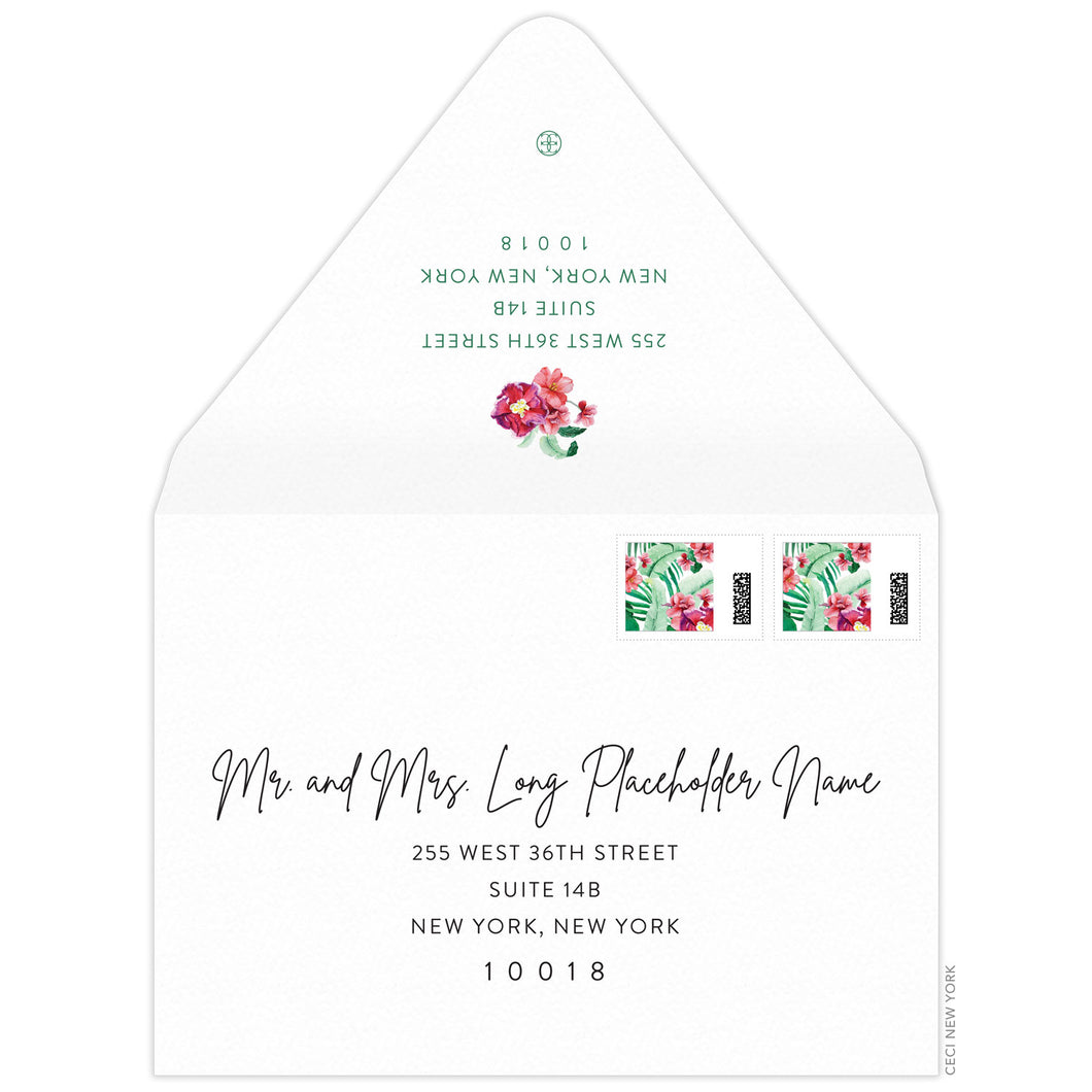 Hibiscus Palm Invitation Envelope