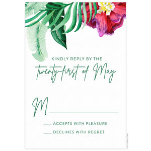 Hibiscus Palm Reply Card