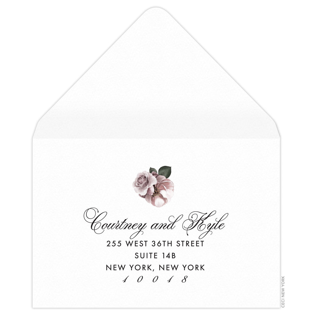 Peony Maha Bouquet Reply Card Envelope