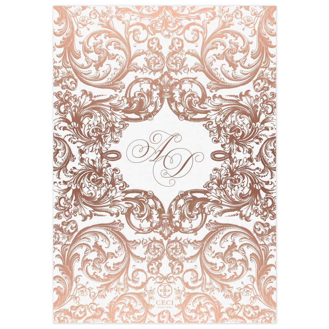 Rococo Monogram Invitation Back