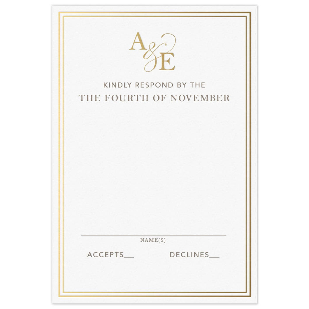 Charlie Monogram Reply Card