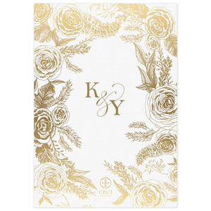 Bouquet in Blooms Opulent Rose Invitation Back