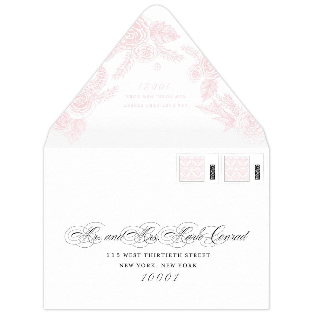 Bouquet in Blooms Garden Trellace Invitation Envelope