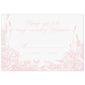 Bouquet in Blooms Romantic Rose Reply Card