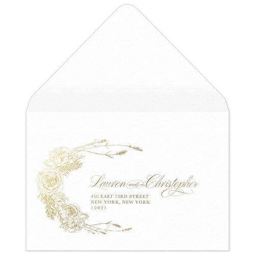Bouquet in Blooms Romantic Rose Reply Card Envelope