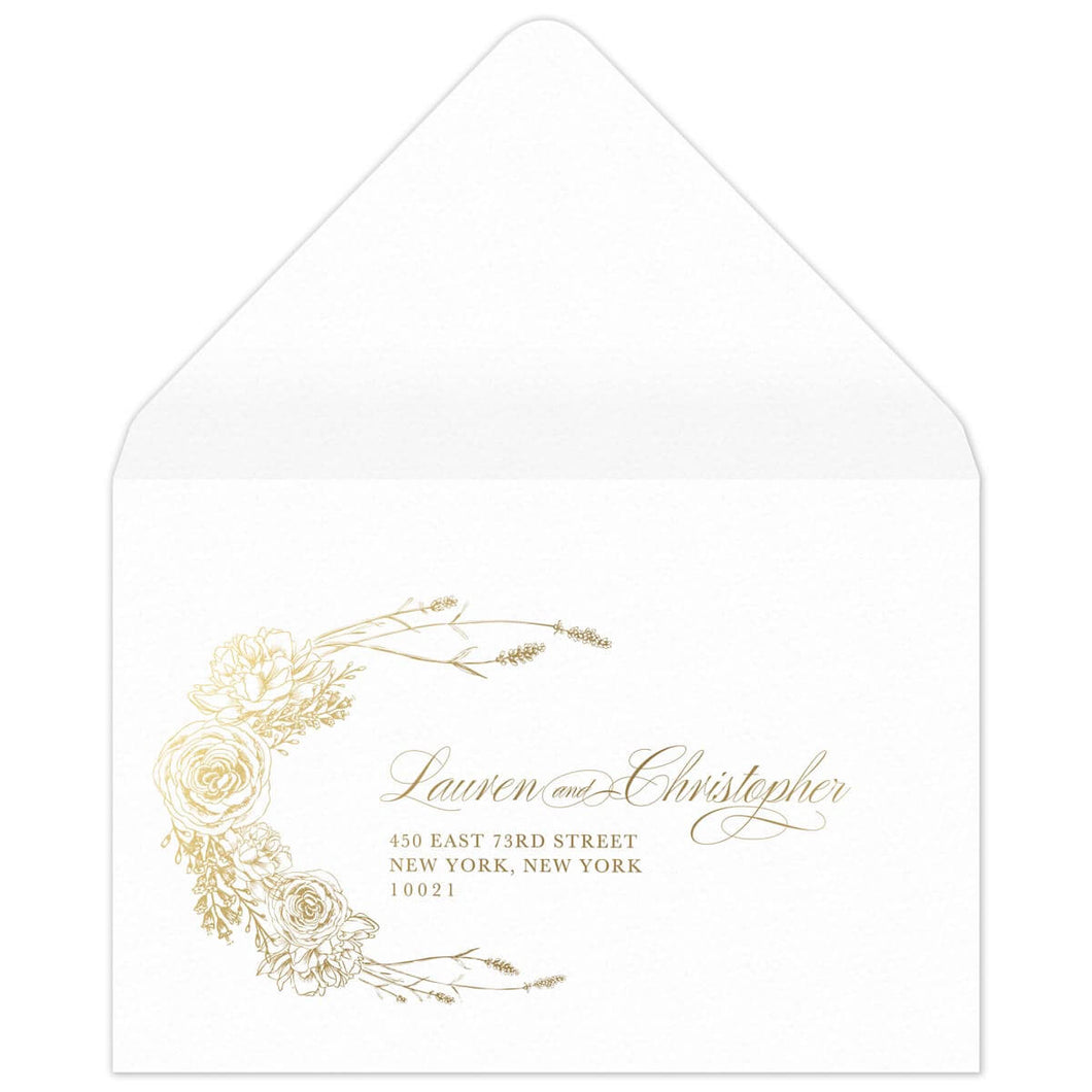 Bouquet in Blooms Romantic Rose Reply Card Envelope