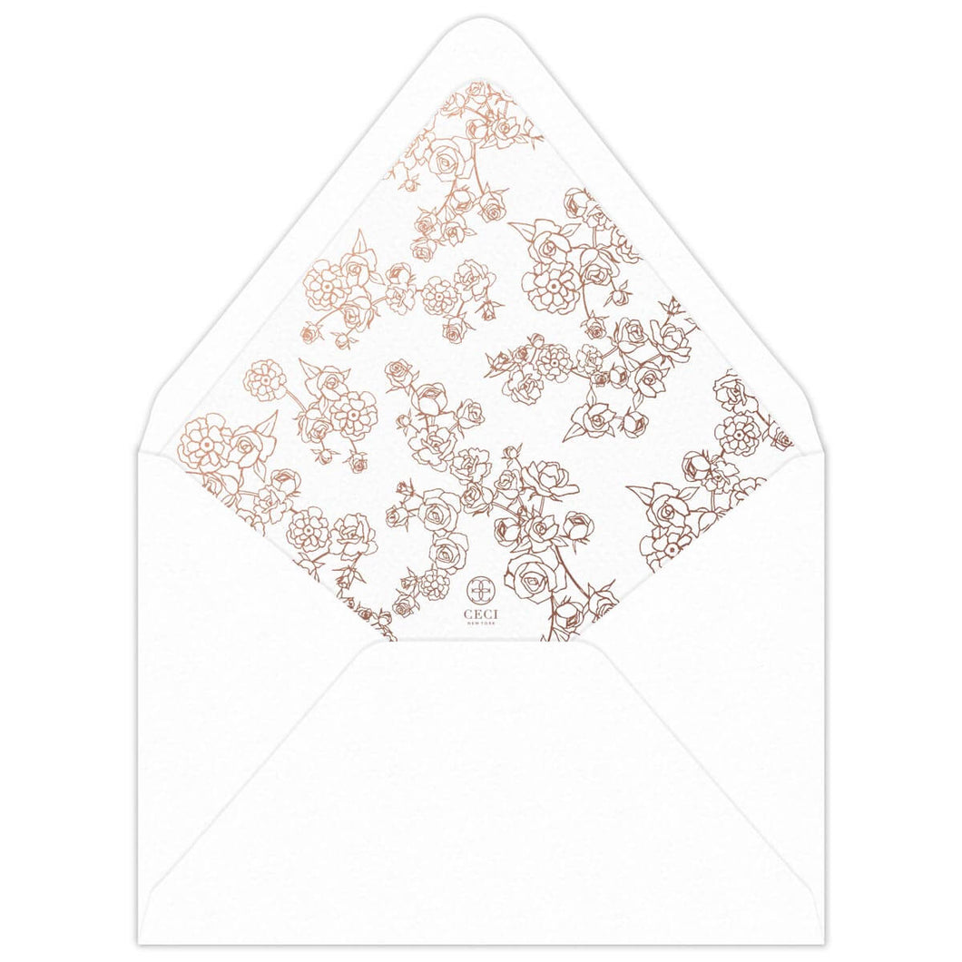 Petite Roses Invitation Envelope Liner