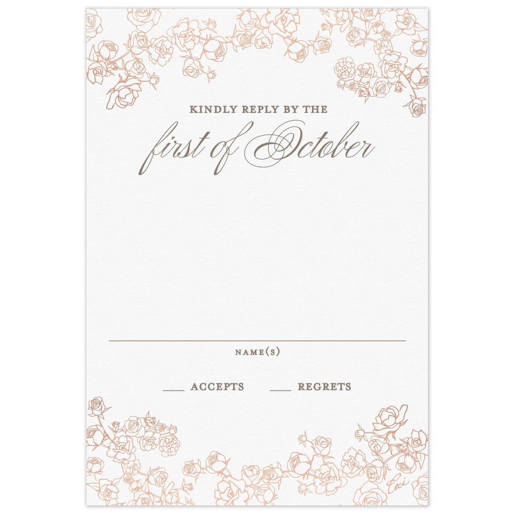 Petite Roses Vines Reply Card