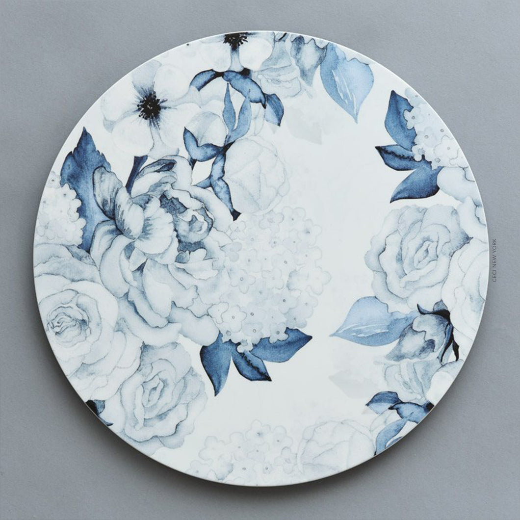 Navy Shelby Handpainted Floral Charger Set Ceci New York