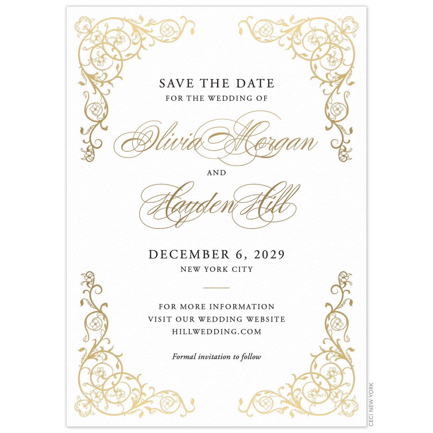 Scroll Invite for Wedding, Traditional Invitations, Elegant Black