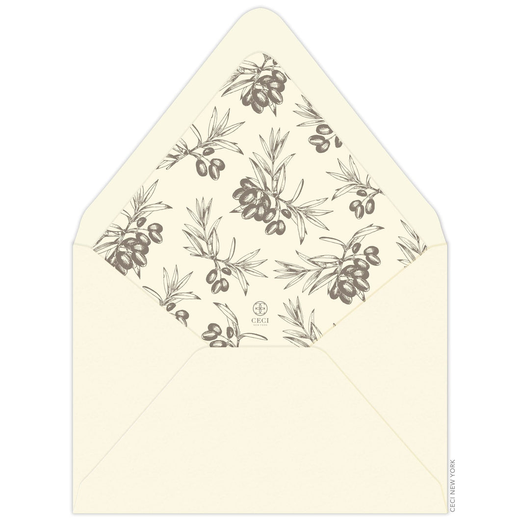 Olive Invitation Envelope Liner