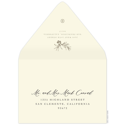 Olive Save the Date Envelope