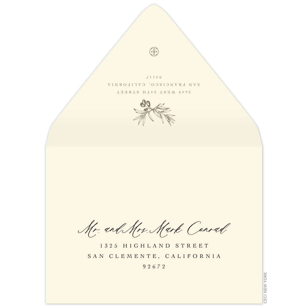 Olive Save the Date Envelope
