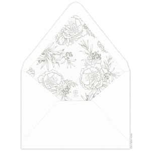 Olive Wreath Invitation Envelope Liner