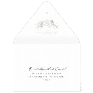 Olive Wreath Invitation Envelope