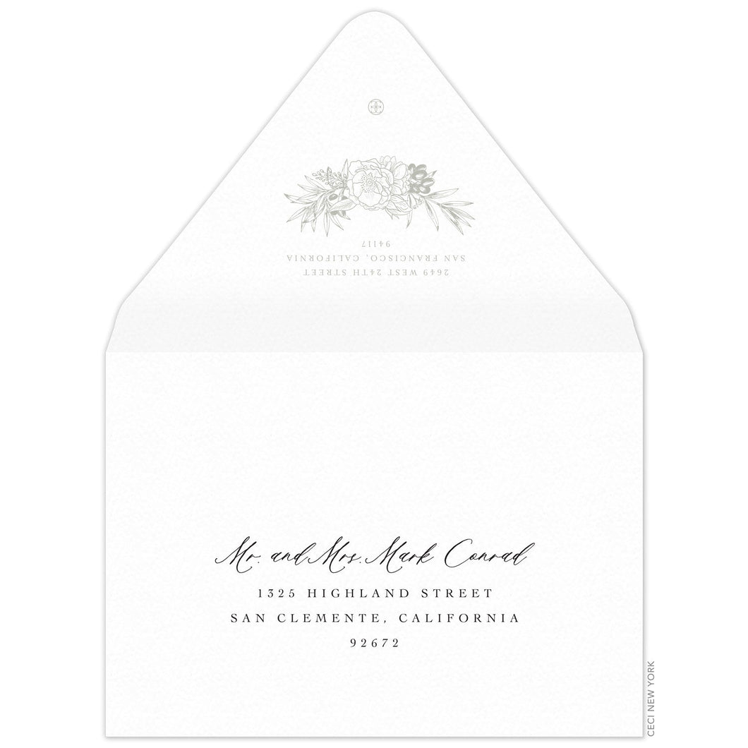 Olive Wreath Invitation Envelope