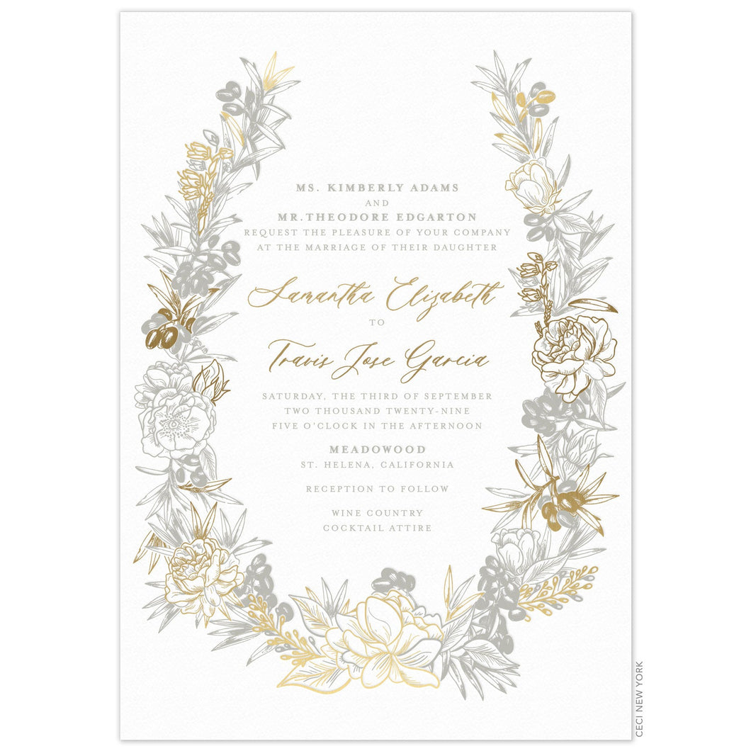 Olive Wreath Invitation