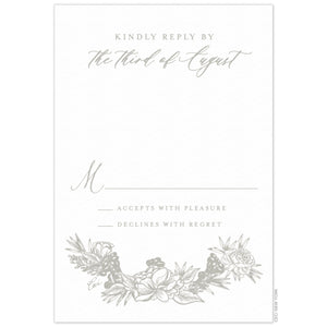 Olive Wreath Reply Card
