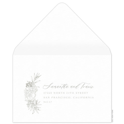 Olive Wreath Reply Card Envelope