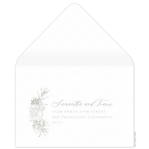 Olive Wreath Reply Card Envelope