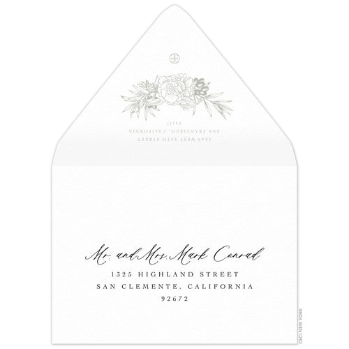 Olive Wreath Save the Date Envelope