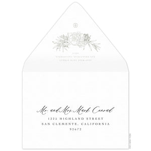 Olive Wreath Save the Date Envelope