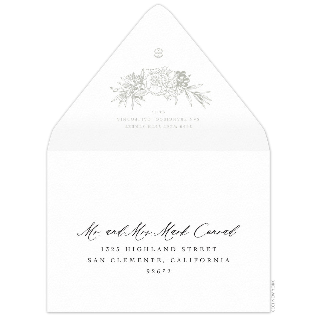 Olive Wreath Save the Date Envelope