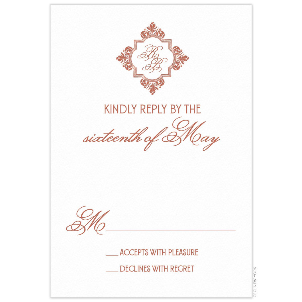 Sienna Monogram Reply Card