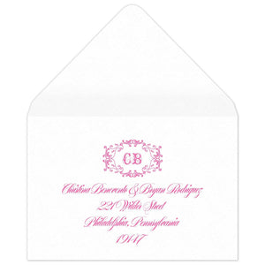 Monogram Reply Card Envelope