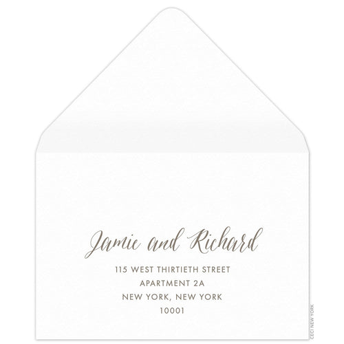 Diamond Faceted Script Reply Card Envelope